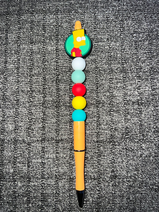 Bart Simpson beaded pen